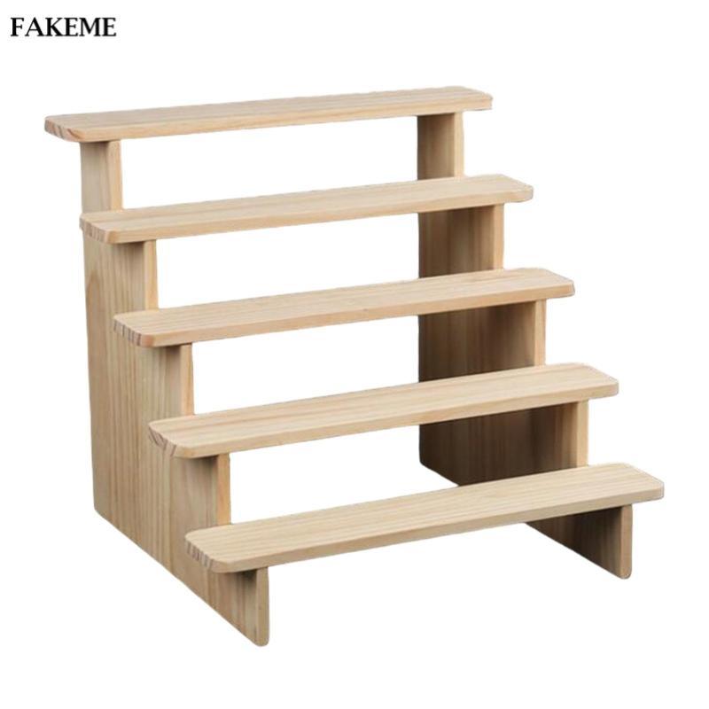 Màn hình bằng gỗ Riser Stand Spice Rack Organizer cho Perfume Craft Figurine