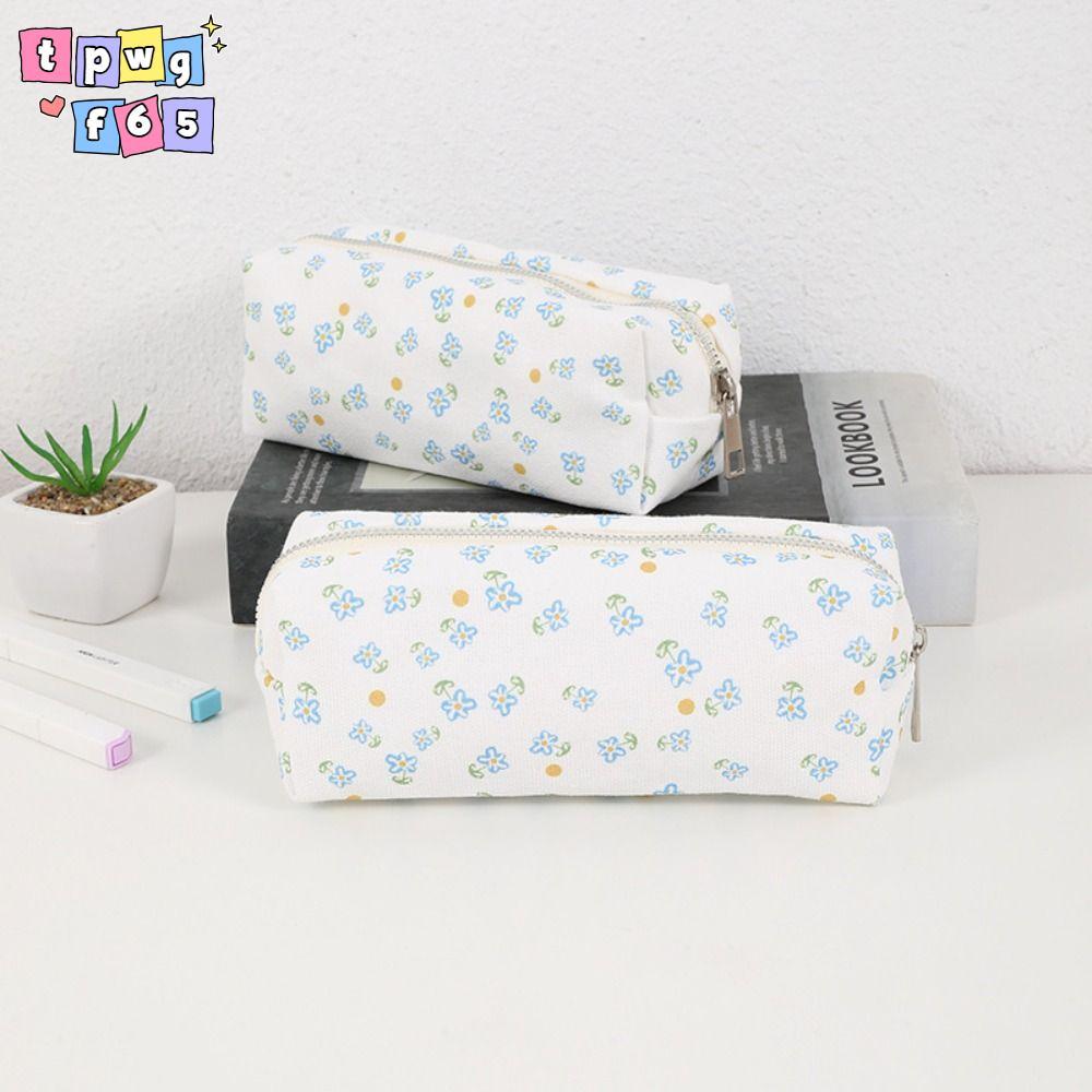 Túi đựng văn phòng phẩm TPWGF65, Túi đựng bút đa chức năng dung tích lớn, Bút chì in hoa chất lượng 