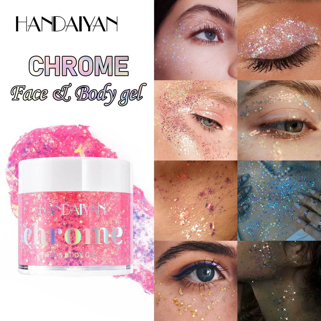 Phấn Mắt Sequin Gel Sequin Fine Flash 8 Màu Sequin Phấn Mắt HANDAIYAN Chameleon Sequin Eyeshadow