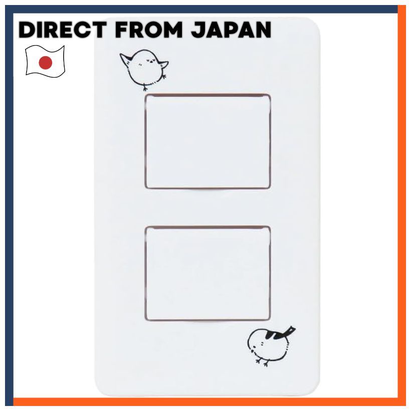 Outlet Guard Outlet Cover for 2-Plug Outlets White Color with Long-Tailed Tit Pattern