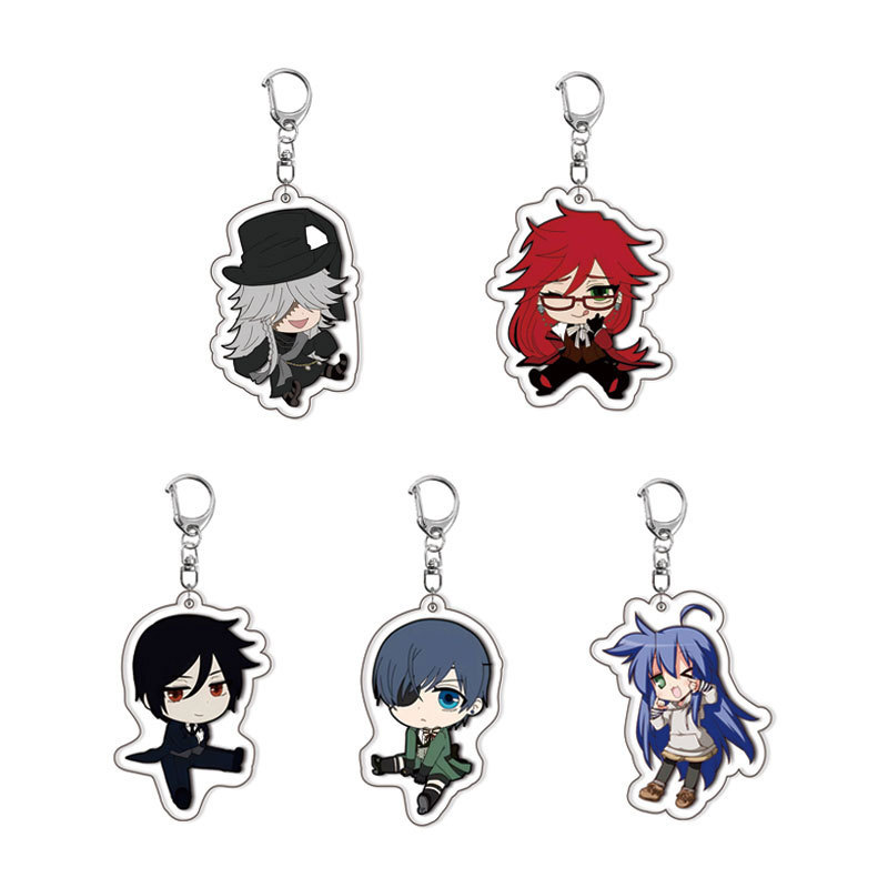 Anime Black Butler Keychain Q Version Figures Sebastian Michaelis Undertaker Ciel Phantomhive Cospla