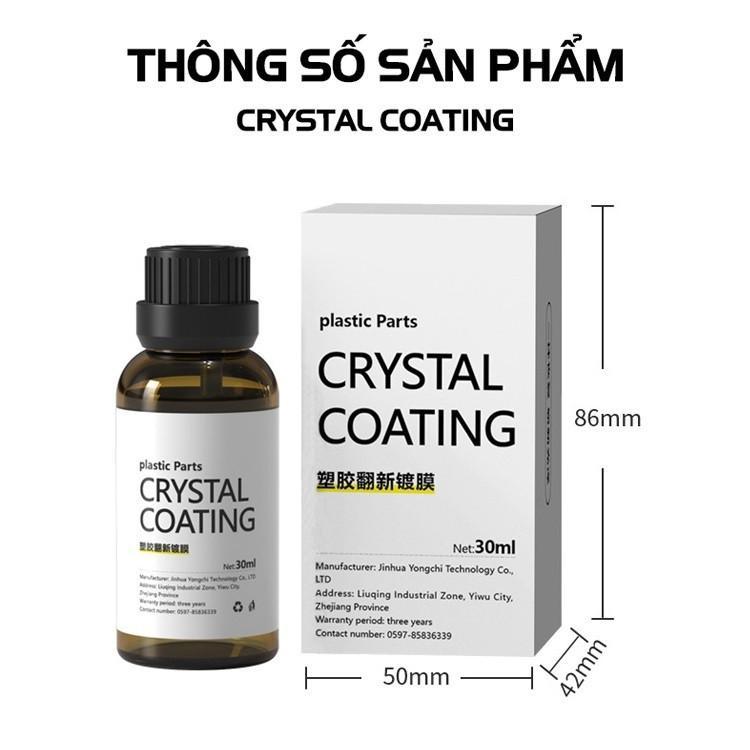 Dung dịch phục hồi nhựa nhám Plasitic Parts CRYSTAL COATING dung tích 30ml
