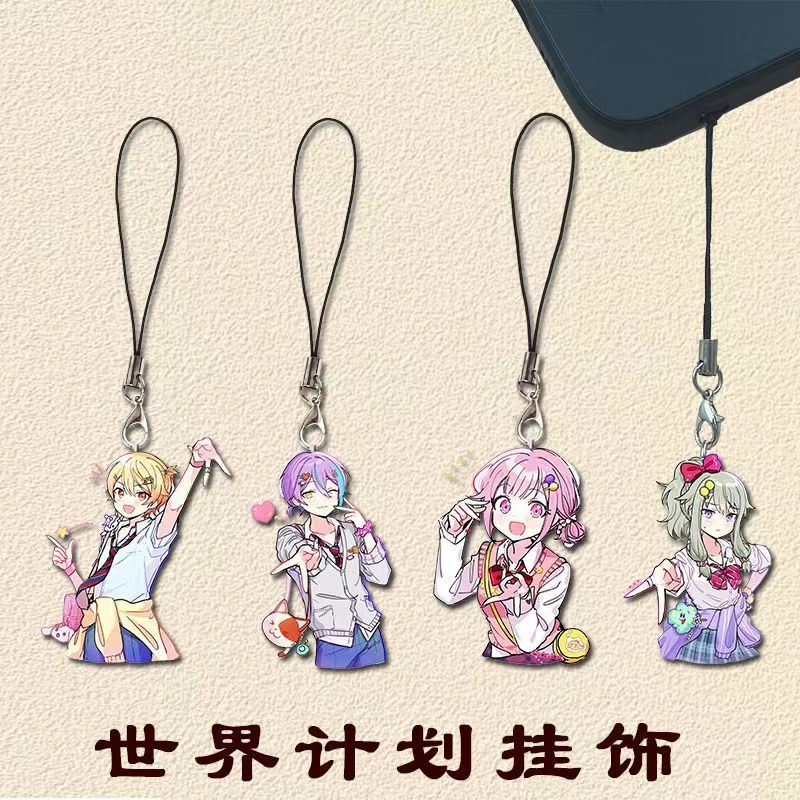Project Sekai Acrylic Phone keychain Charm  Mizuki Akiyama Mafuyu Asahina Kanade Yoisaki Keychain Ca