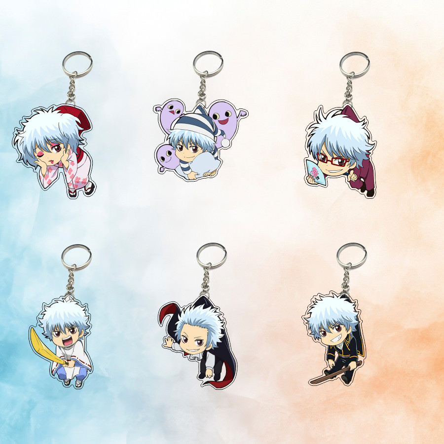 Móc Khóa Mica Keychain Gintama Dễ Thương phụ kiện trang trí chibi dễ thương