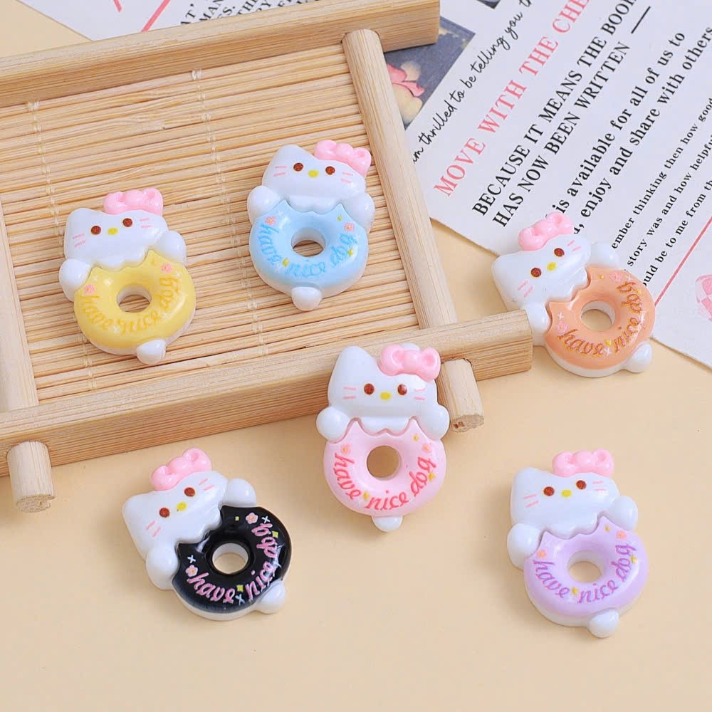 Set charm Hello Kitty bánh Donut ngọt ngào- Charm Gắn Dép Nhiều Màu Baby Cute