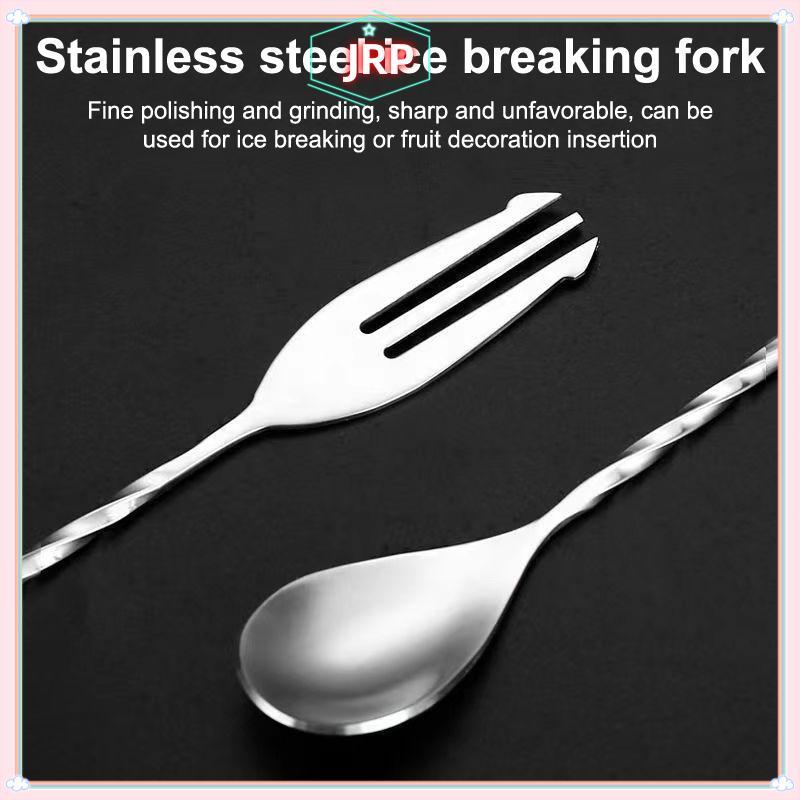 JRP Cotail Muddler Và Muỗng Trộn, Thép không gỉ Cotail Muddler Home Bar Bartender Tool Barware Set J