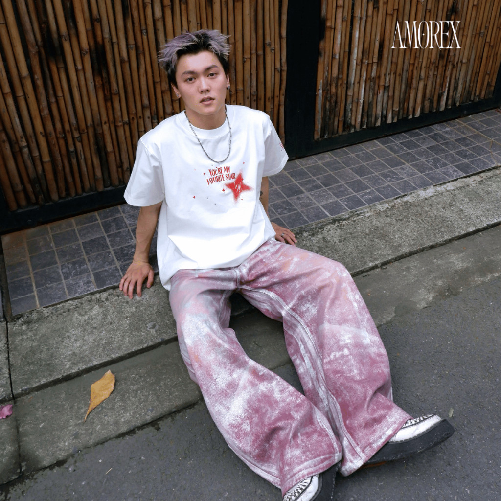 Áo Thun unisex form boxy AMOREX YOU’RE MY FAVORITE STAR Đính Cườm Form Boxy Unisex 250gsm Cotton