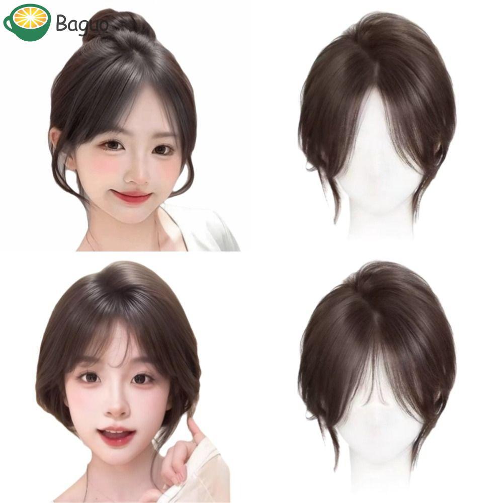 Baguio Miếng dán tóc top đầu lông tơ nhẹ - Che tóc trắng không cần kẹp