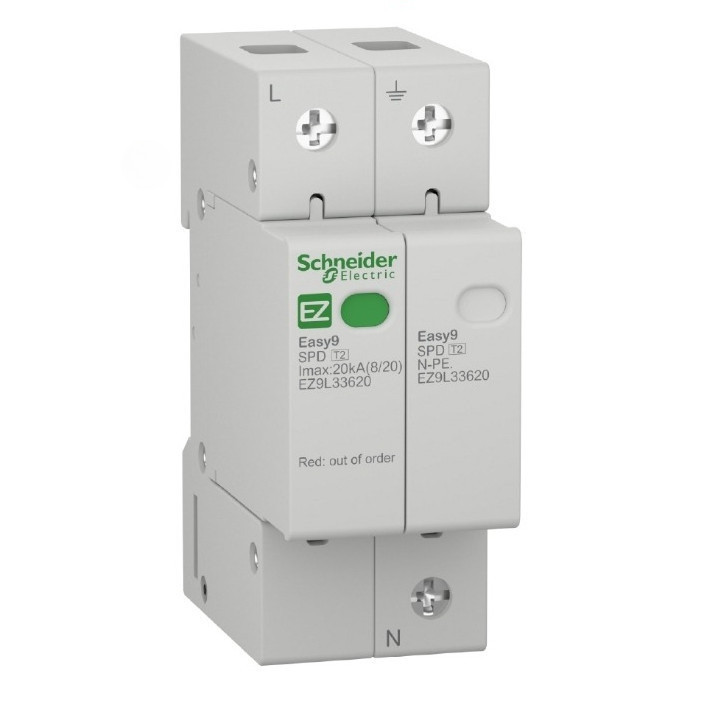 (Freeship) (SE) Thiết bị chống sét lan truyền dòng cắt 20kA loại 1P+N dòng Easy9 - Schneider Electri