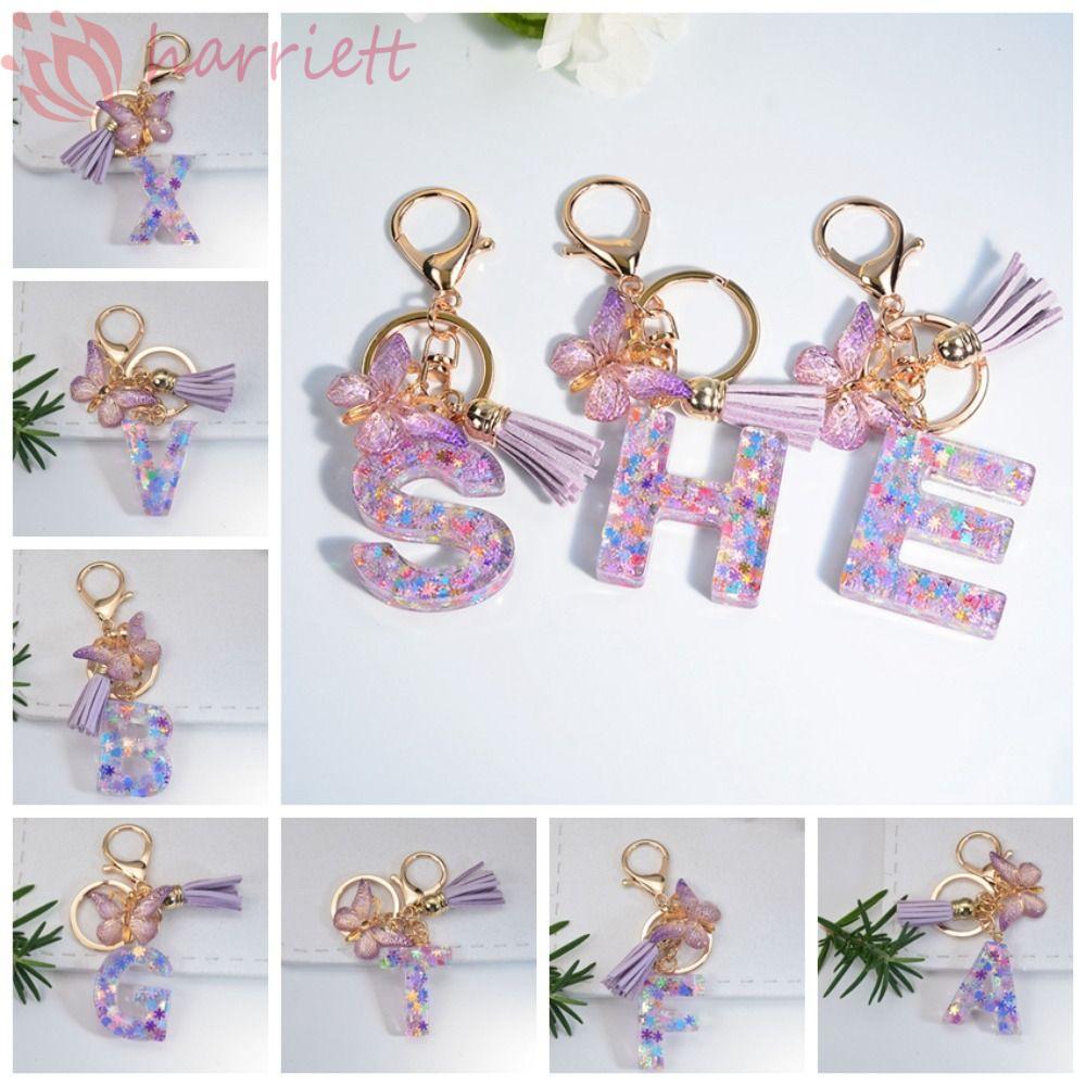 HARRIETT A To Z 26 Bảng Chữ Cái Móc Khóa, A To Z 26 Chữ Cái Bảng Chữ Cái Bông Tuyết Tím Móc Khóa Chữ