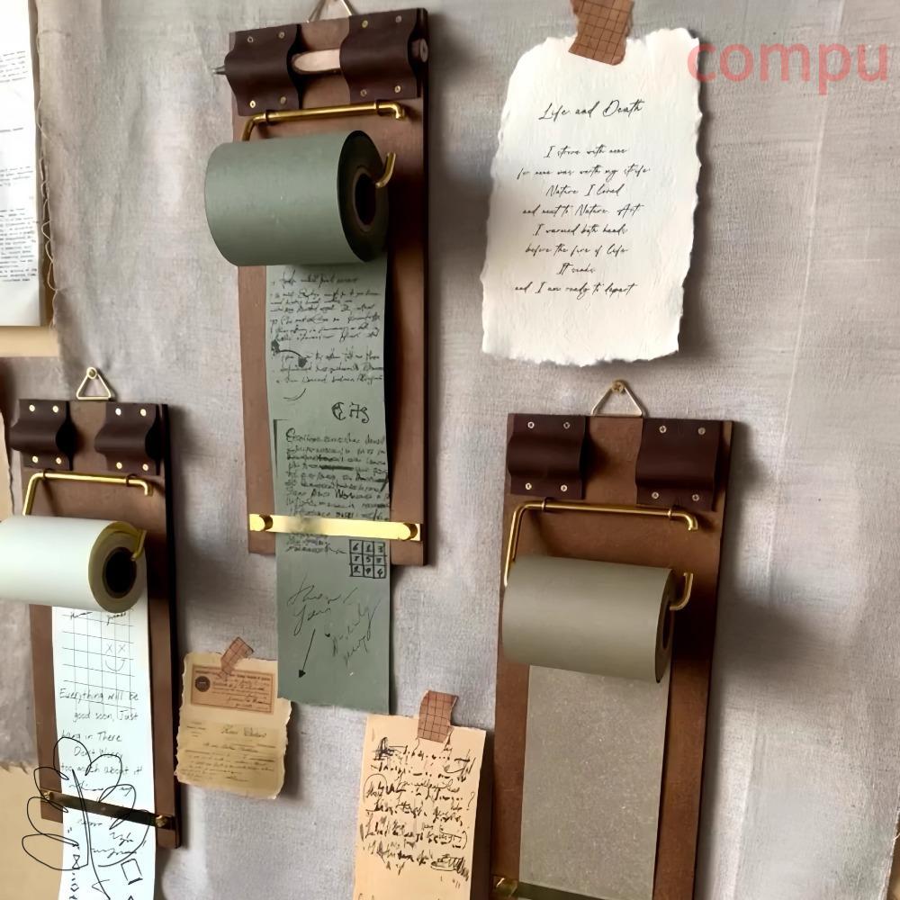 COMPU Kraft Notebook Set, Retro DIY Crafts Vintage Clipboard, Handmade Refillable Kraft Paper Roll T