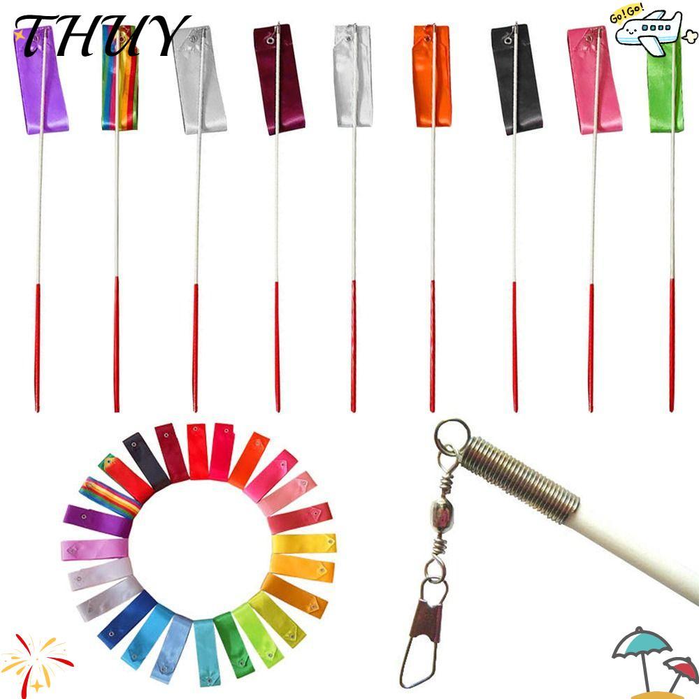 THUY Dance Ribbon 4 mét Streamer Twirling Rod Phụ kiện nhảy múa