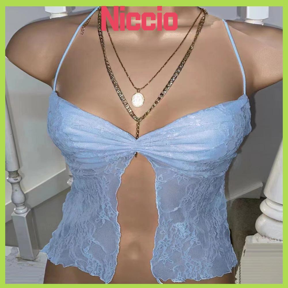 Áo Crop Top ren hoa NICIO style Y2K grunge, phù hợp xu hướng Fairycore