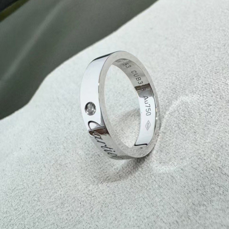 952Silver1895Diamond-encrusted signature diamond ring, fashionable square style couple's ring