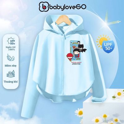 Áo chống nắng bé trai BabyloveGO áo choàng cánh dơi siêu anh hùng chất liệu Ice Text làm mát tức thì chỉ số UPF 50+