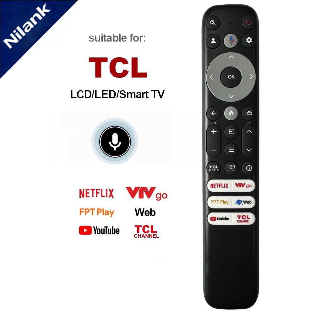NiLANK Remote Điều khiển TV TCL Thích hợp cho điều khiển TV thông minh TCL LCD (có chức năng giọng nói)