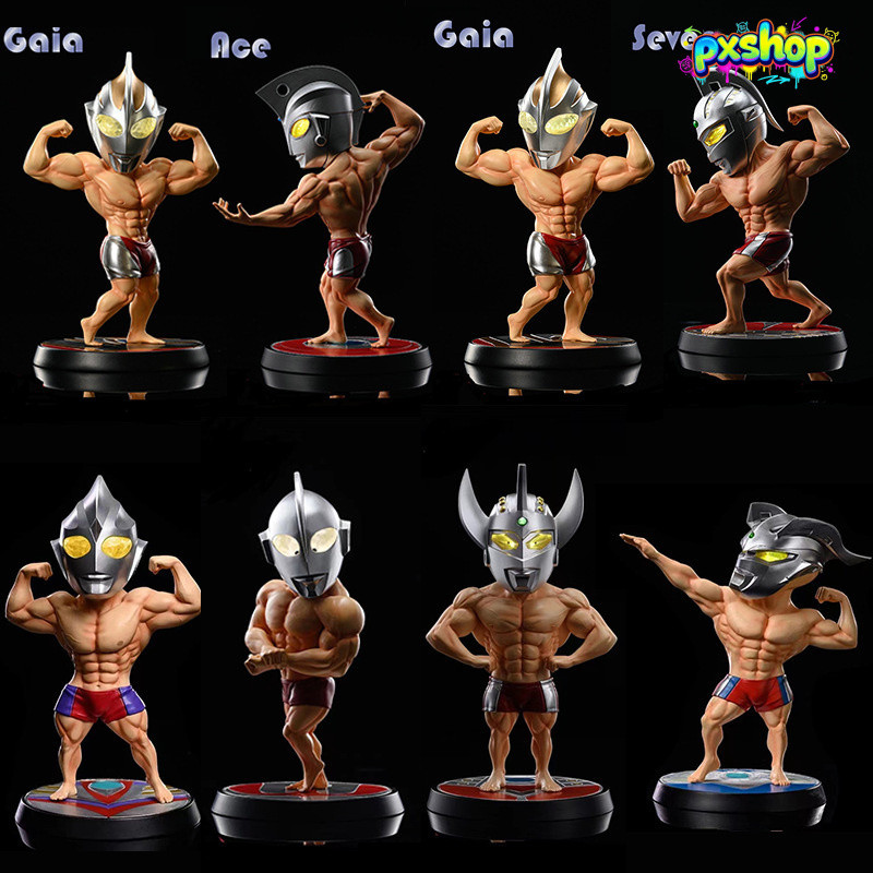 Bộ Sưu Tập Figure Ultraman Muscle Mắt Phát Sáng - Tiga, Zero, Taro, Seven, Ace, Ultraman, Gaia, Dyna