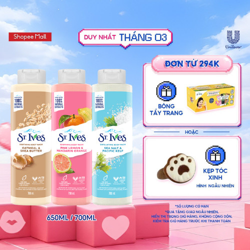 Sữa tắm ST.IVES Dưỡng Da Body 650ml hoặc 700ml (Tùy chọn mùi)
