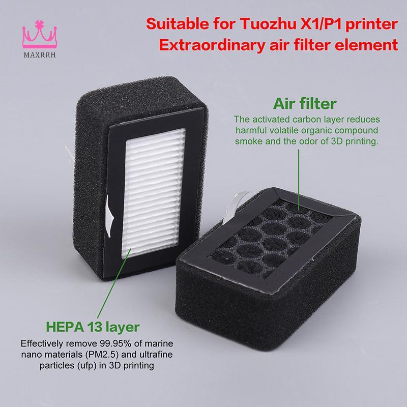 Maxrrh 1 / 2 / 3 Cái Nâng Cấp Cho Bambu Lab X1C P1S P1P Lọc HEPA 13 + Than Hoạt Tính Combo Bộ Lọc Kh
