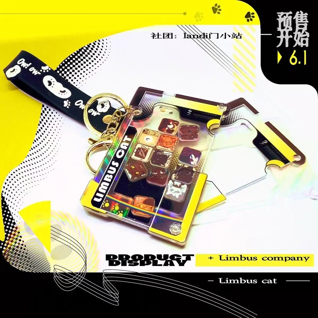 Móc khóa Limbus Company Anime Game Project Moon Móc khóa lắc Acrylic Limbus Cat Trang trí Balo Túi x