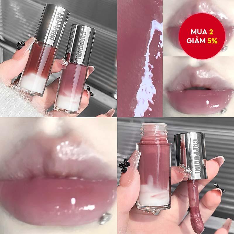 Cappuvini Berry Snow Crystal Clear Lip Gloss Lâu Trôi Dưỡng Ẩm Bóng Tự Nhiên Không Khô