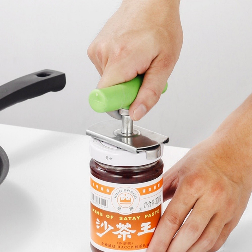 Multi-Function Jar Opener Adjustable Rotating Bottle Opener Stainless Steel Lid Remover