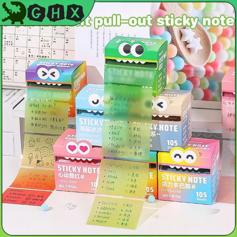 GHX 105 Tờ Giấy Ghi Chú Stiy Di Động Stiy Notes Trong Suốt Nhiều Màu Sắc Stiy Notes Chống Thấm Nước 