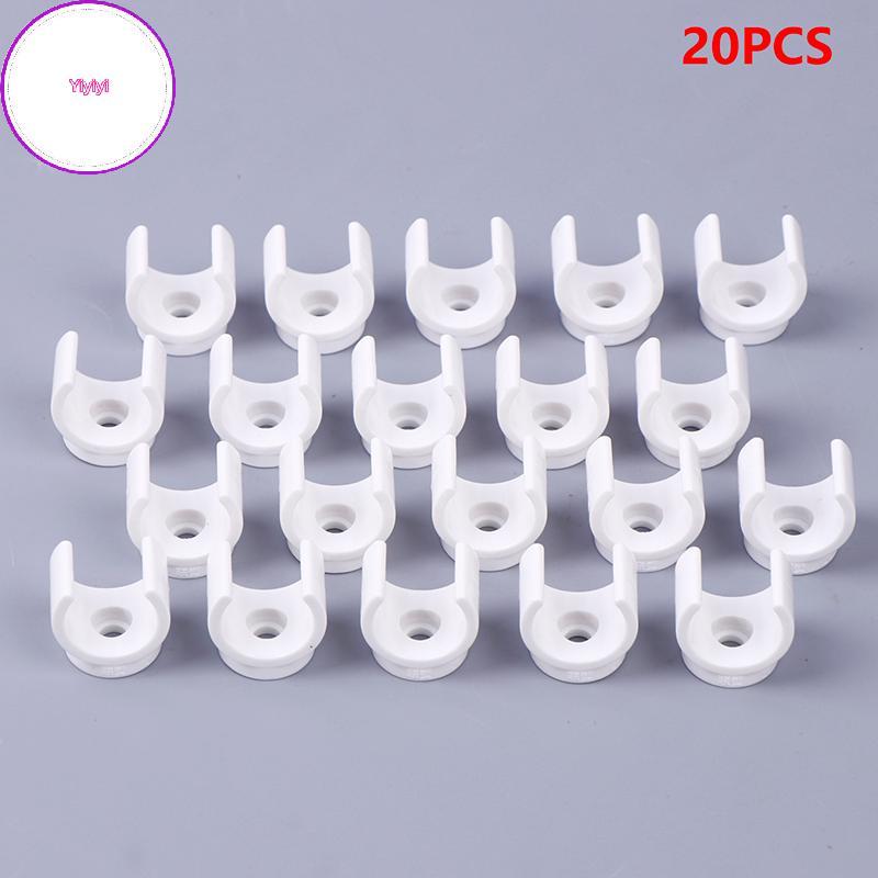 Yiyi 20 Cái 20 Mm PVC Kẹp Nước Kẹp Đầu Nối Phù Hợp Cho 0.5 / 0.79 Inch OD Khay TV Ống Móc Treo Ống H