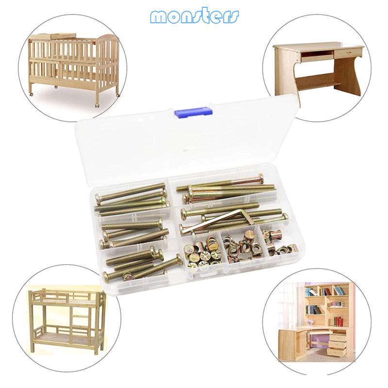 Mon Giường Cũi Vít Phần Cứng Bộ Thay Thế M6x40mm 50mm 60mm 70mm 80mm Hex-Ổ Cắm Nắp Vít Thùng Hạt