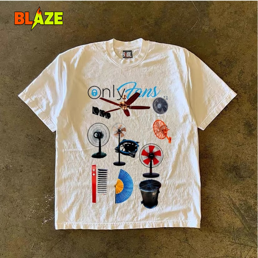 Áo Phông Nam Nữ Phối Hình Quạt Only Fans Phong Cách Trẻ Trung Cá Tính, Chất Vải Cotton Khô Mềm Mịn T