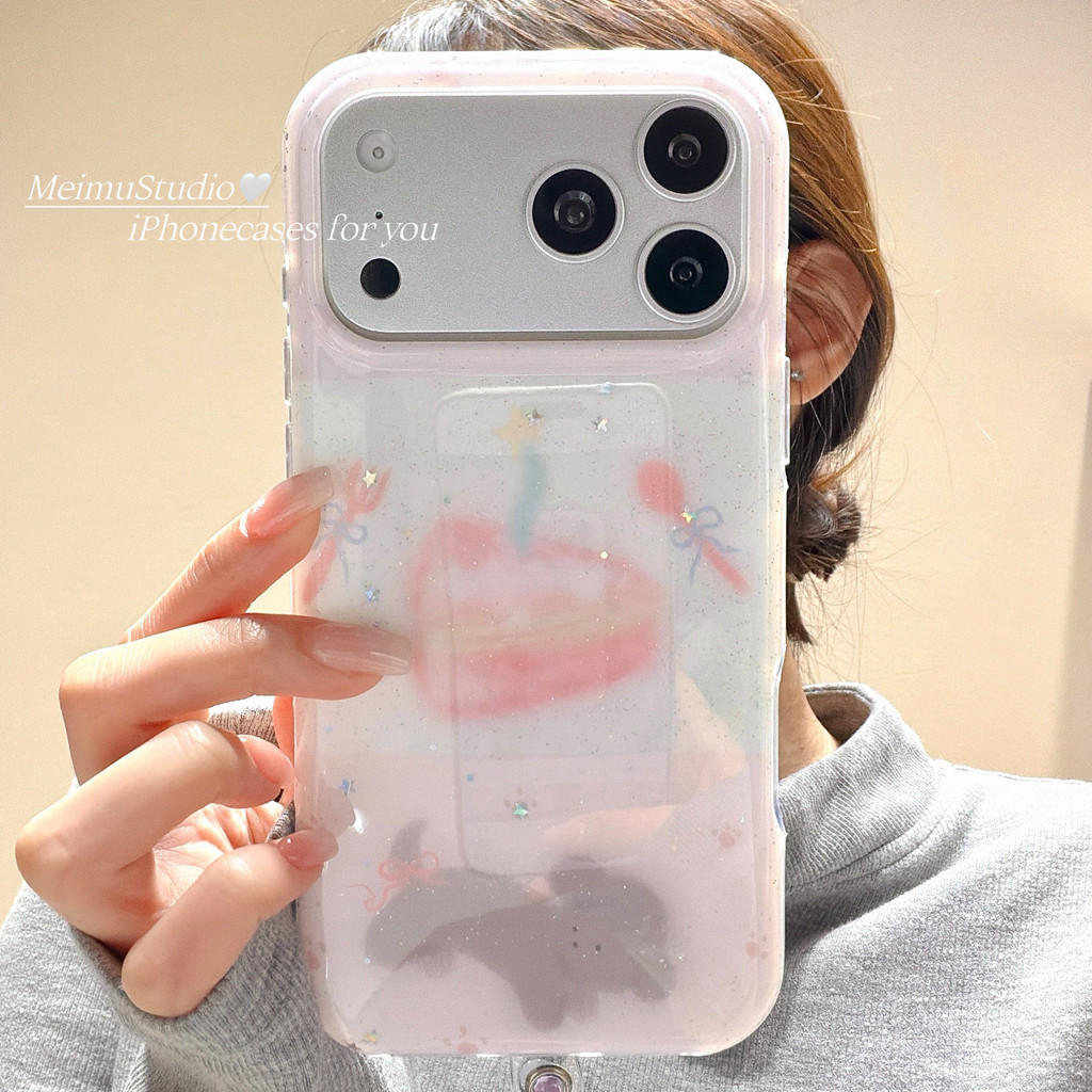 Meimu ins Phong Cách Hàn Quốc Ảo Lấp Lánh Bánh Puppy Thích Hợp Cho Apple 17pro Vỏ Điện Thoại iphone1