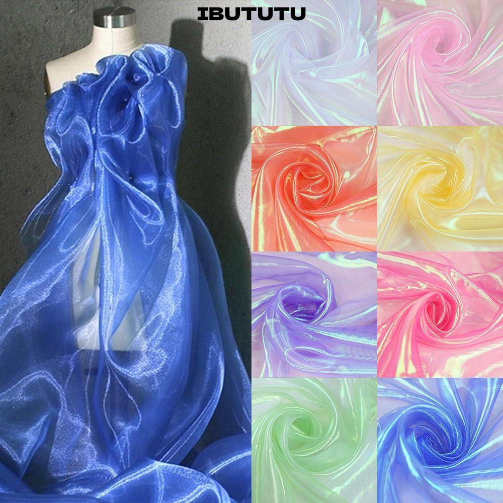 IBUTUTU Organza Vải, Vải tuyn Laser mỏng trong suốt, Trang trí vải tuyn Sáng bóng Organza Váy thiết 