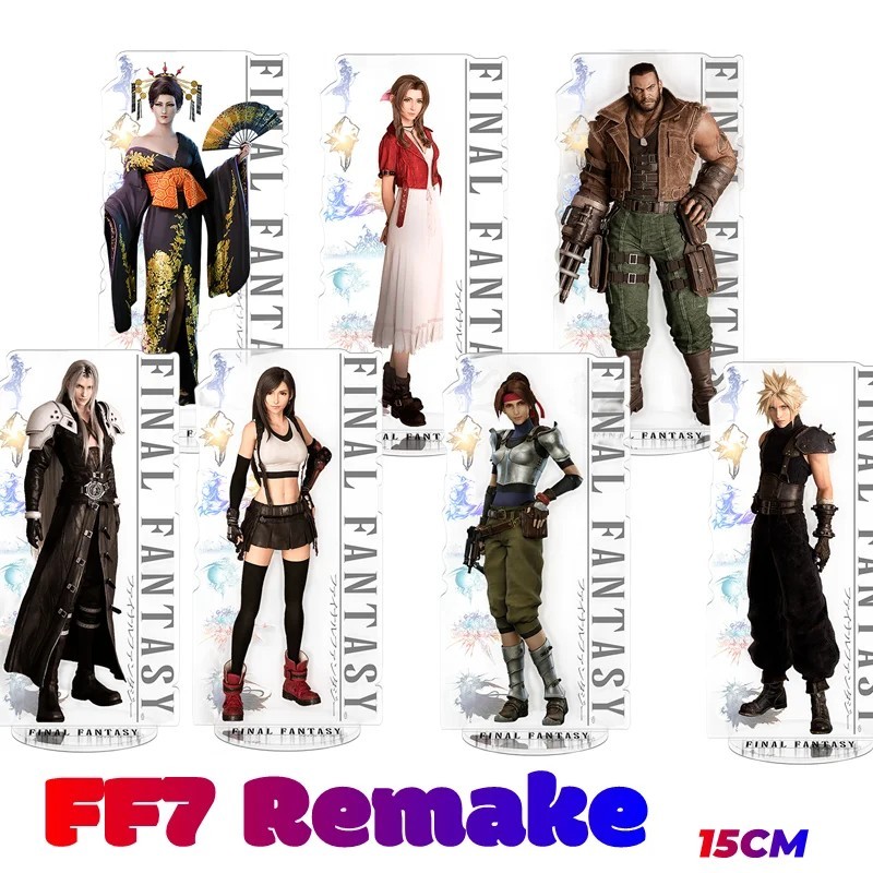 Standee Final Fantasy VII Remake FF7 mô hình mica trang trí Cloud Sephiroth Tifa Aerith cao 15cm quà