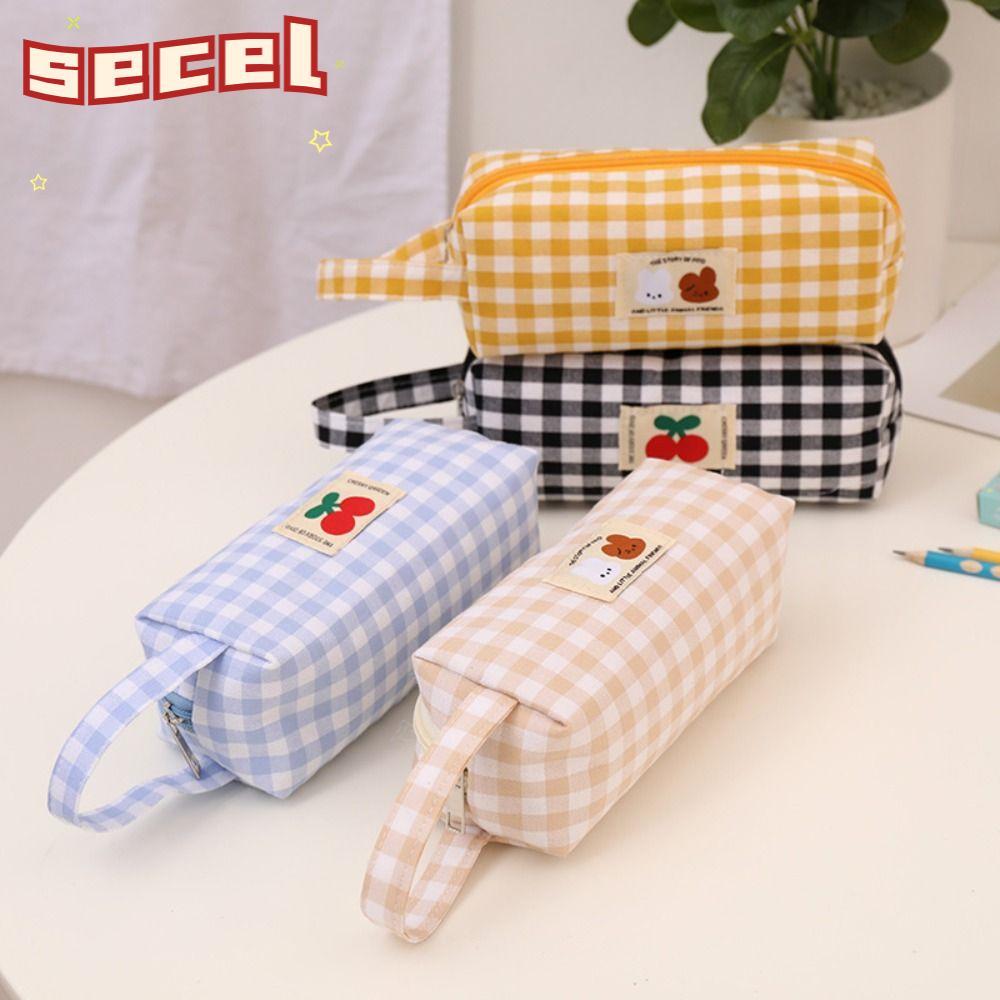 Bút chì SECEL, Túi bút hoạt hình Kawaii, Hộp bút chì thêu di động bằng vải Canvas