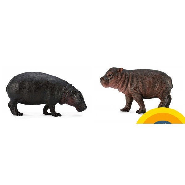 ColletA Chính Hãng Mô Phỏng Động Vật Mô Hình Đồ Chơi 88686 Lùn Hippo Hippo 88687 Little Hippo Bán Ch