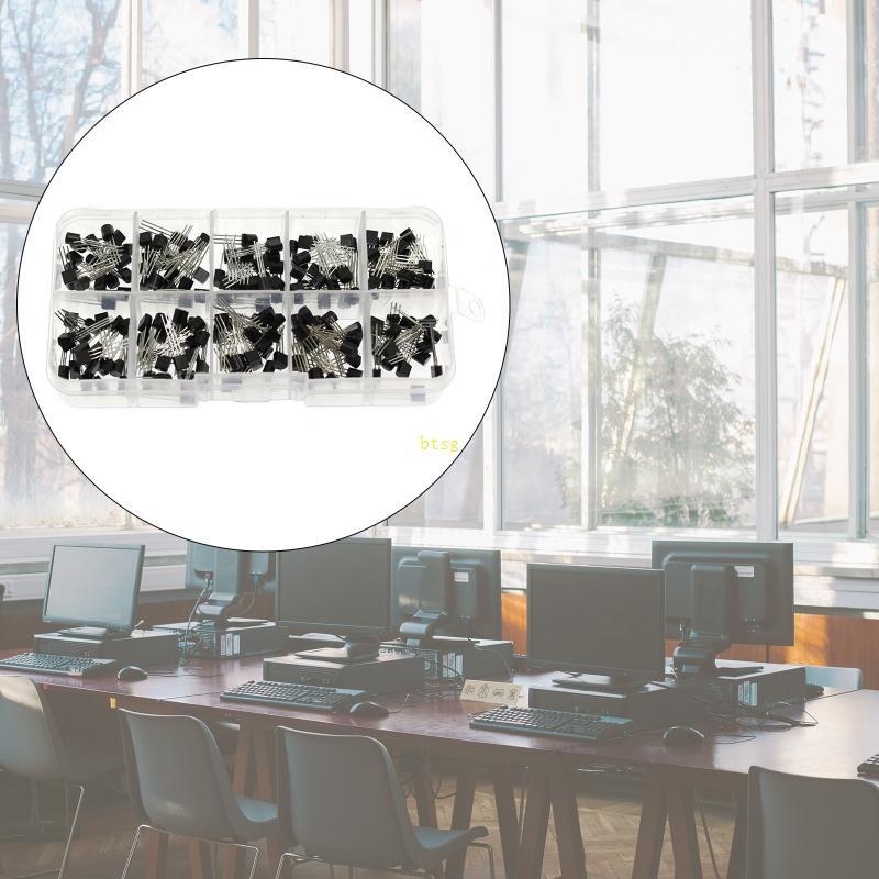 Btsg TO-92 Transistor Assortment 10 Giá trị BC557 BC558 BC547 BC548 BC549 BC550 200 chiếc