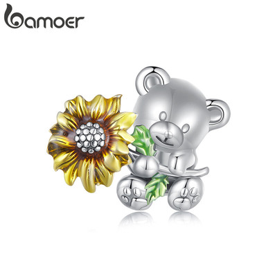 Bamoer Hạt Hoa Hướng Dương Gấu Mặt - DIY Dây Chuyền và Vòng Tay, Phụ Kiện Thời Trang Cho Nữ, Quà Tặng