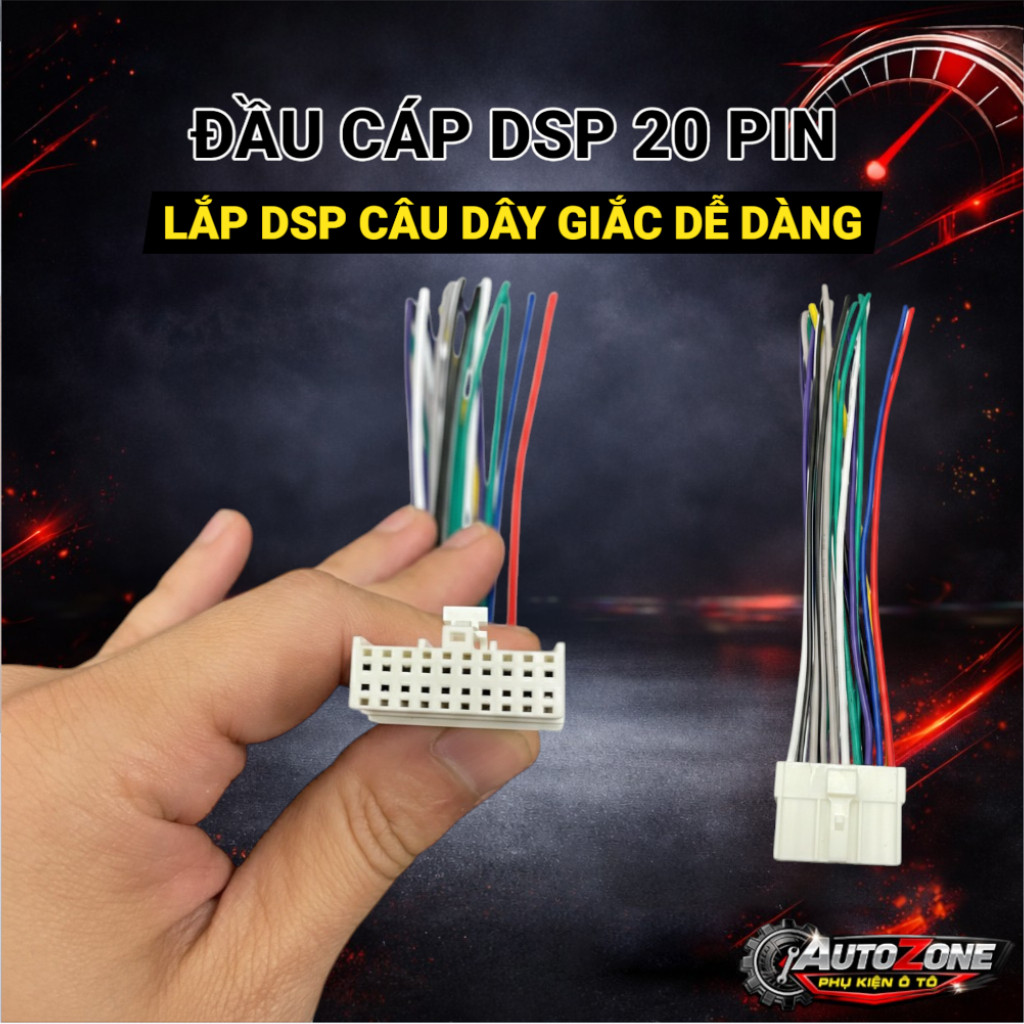 Đầu cáp 20PIN - Jack kết nối Loa dsp và Nguồn cho DVD từ ô tô ra DSP