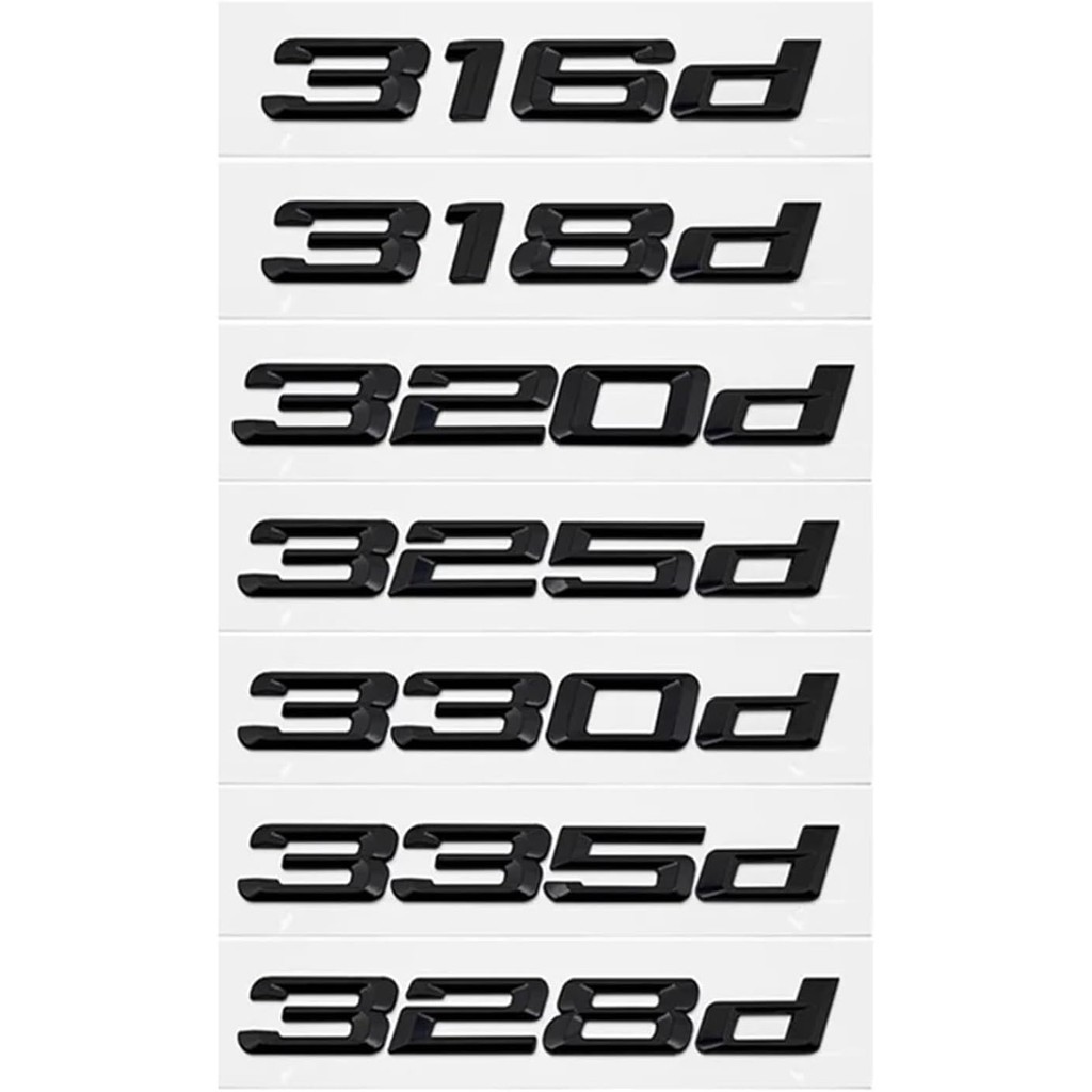 3D ABS Logo Đen 316d 318d 325d 328d 330d 320d Biểu tượng 320d Huy hiệu Thân xe Huy hiệu Tương thích 