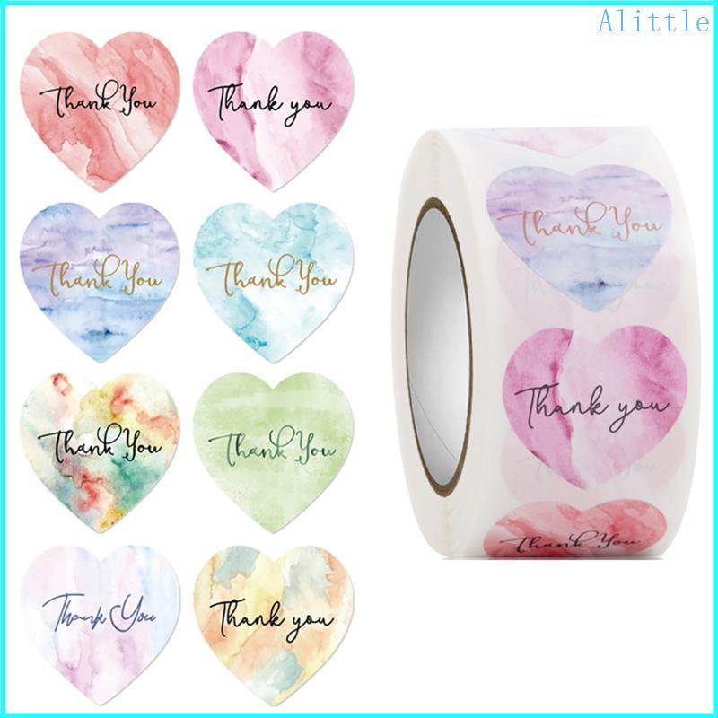Alia 500Counts Thank Labels 1Inch Heart Seal Sticker Thank Sticker for Seal Envelope Bao bì Đám cưới