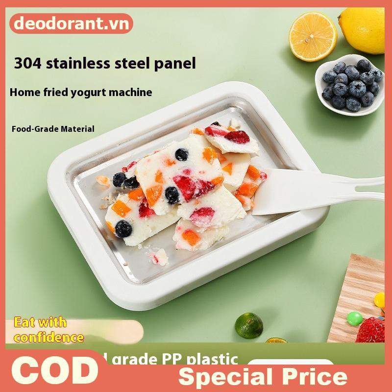 Deodo Hộ Gia Đình Cán Làm Kem Nhỏ Trẻ Em Tự Chế Sữa Chua Pudding Thép Không Gỉ Khuấy Chiên Khay Đá Khuấy Máy Chiên VN