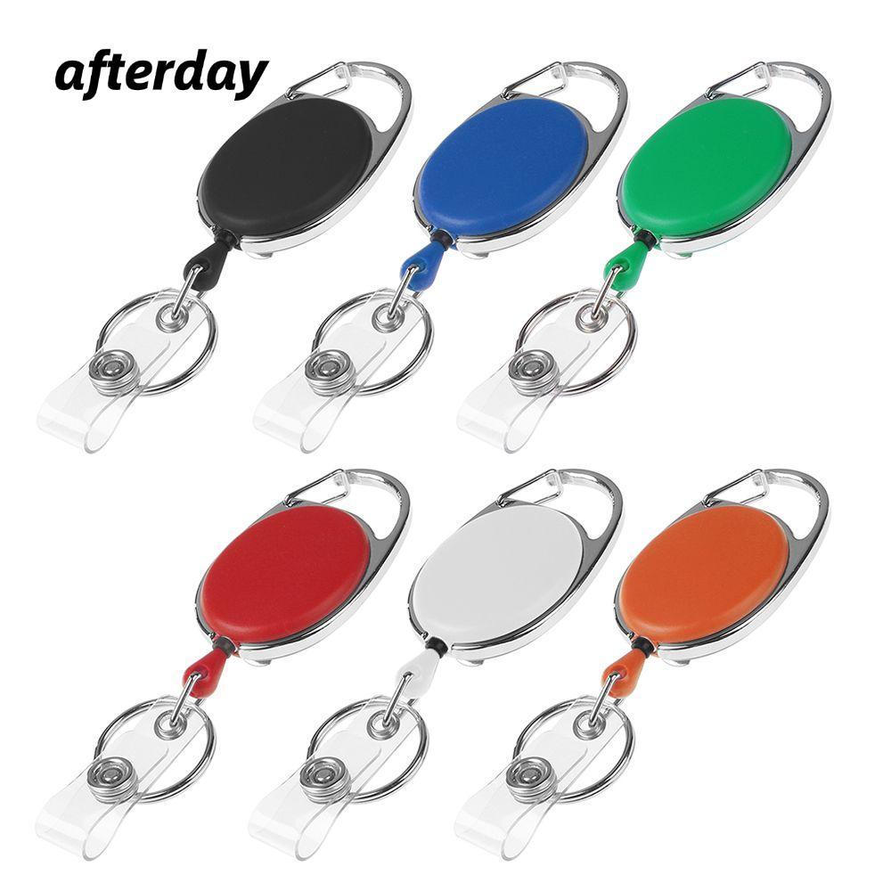 AFTERDAY568 Có thể thu vào Kéo Móc khóa Cuộn dây giật Dây buộc ID di động bền bỉ