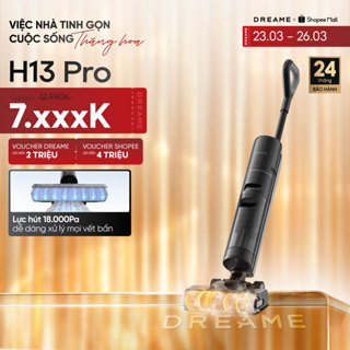 Dreame H13 Pro Máy hút bụi lau sàn không dây | giặt cuộn lăn nóng 60°C | gấp 3 khả năng diệt khuẩn | BH 24 tháng