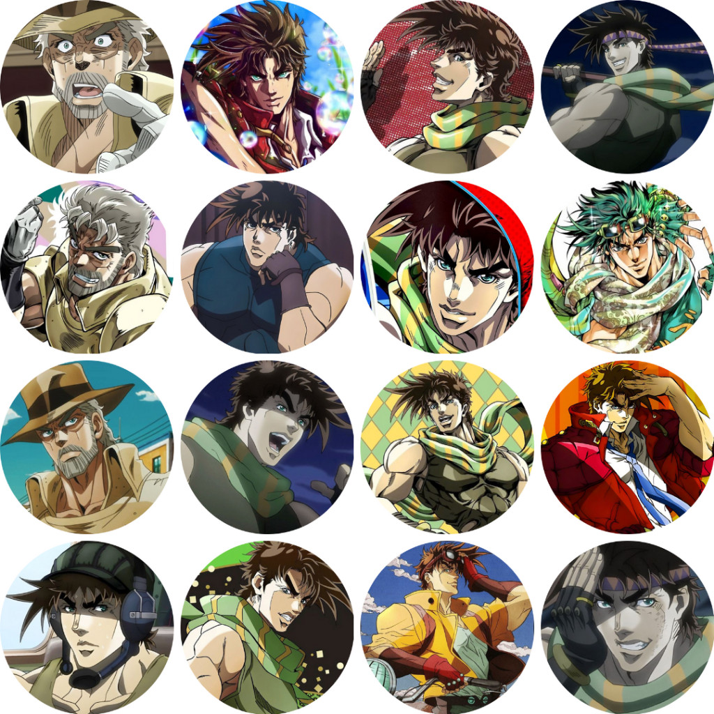 HUY HIỆU | JoJo's Bizarre Adventure Joseph Joestar Button Badge - Pin Size 58mm | Pin Cài Áo
