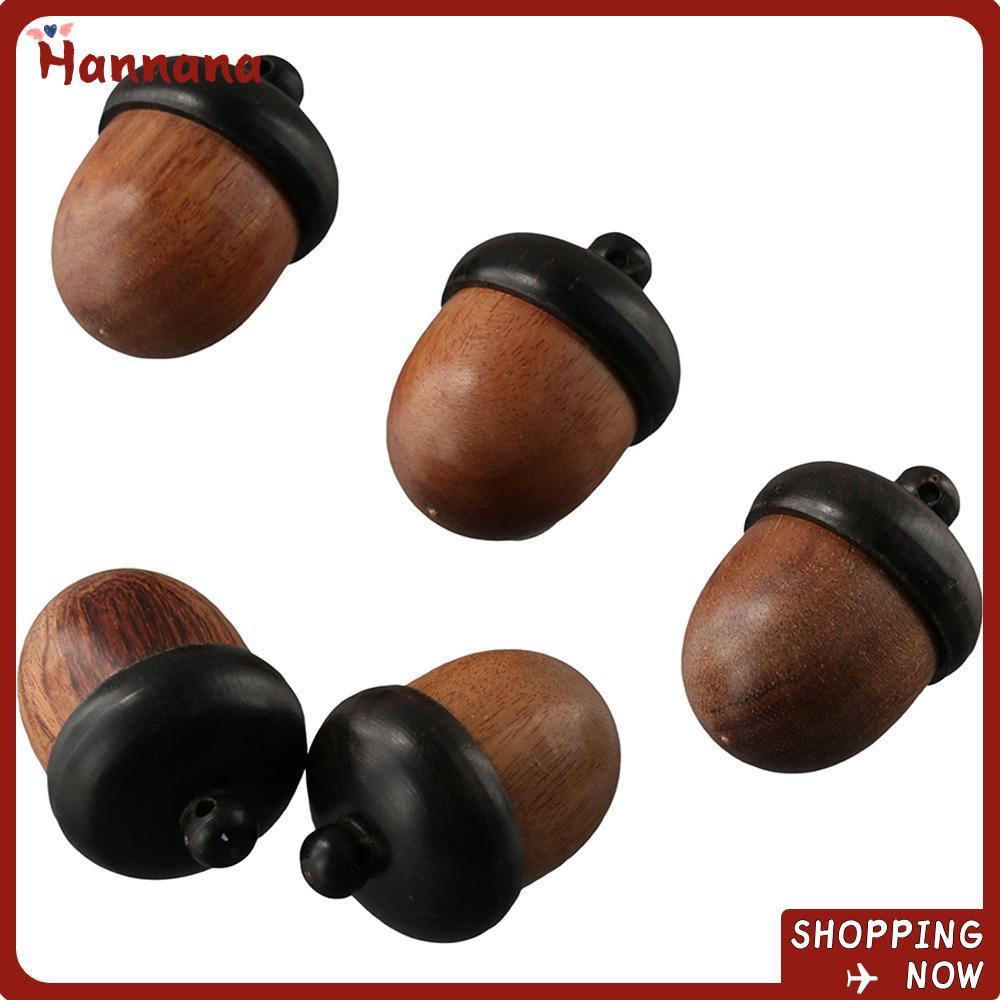 HANNANA Acorn Nut Box - Mặt dây chuyền hạt acorn từ gỗ camel wood DIY