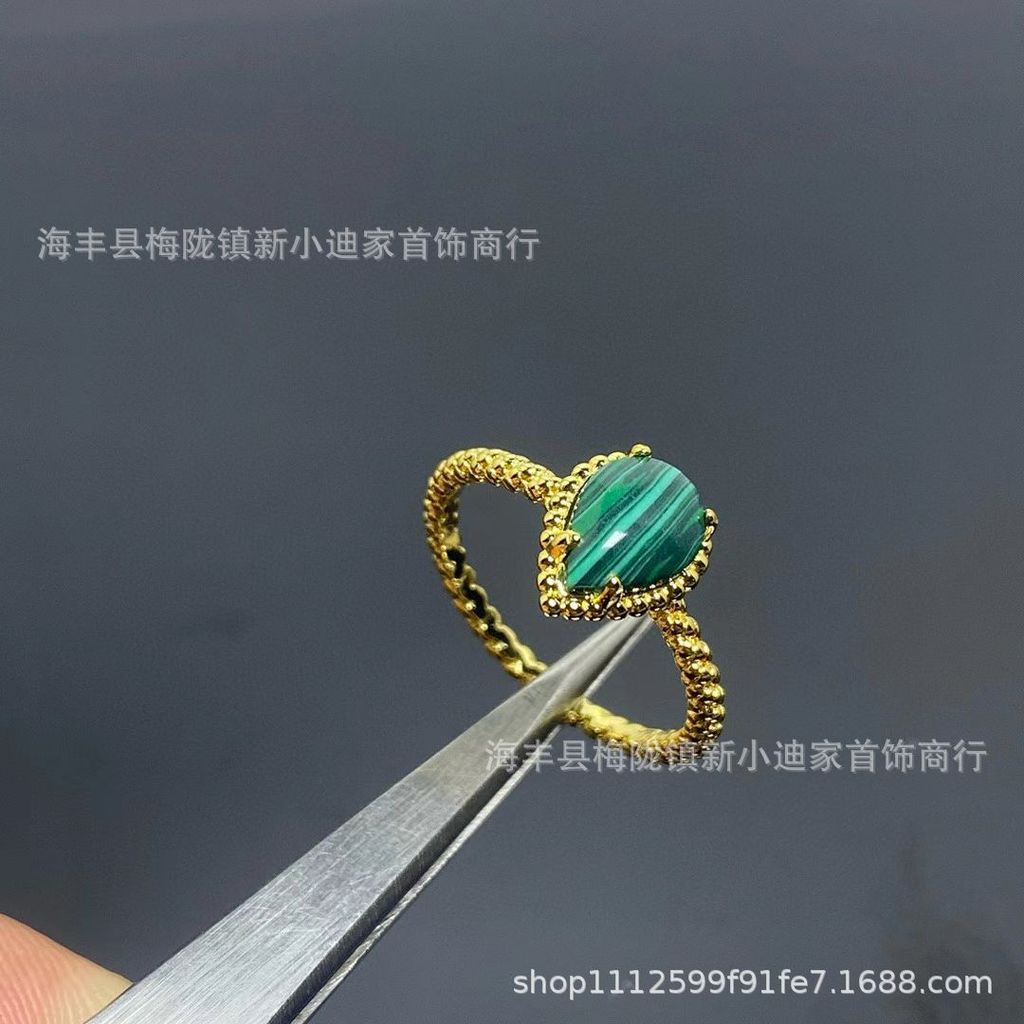 O1GW  V Gold-plated water drop ring18K Gold, red, green, pink, blue, loose water drop pear-shaped ri
