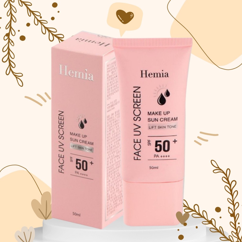 Kem chống nắng HEMIA 50ml dưỡng trắng nâng tone SPF50+ tự nhiên Hàn Quốc. chống nắng nâng tone -SHOP