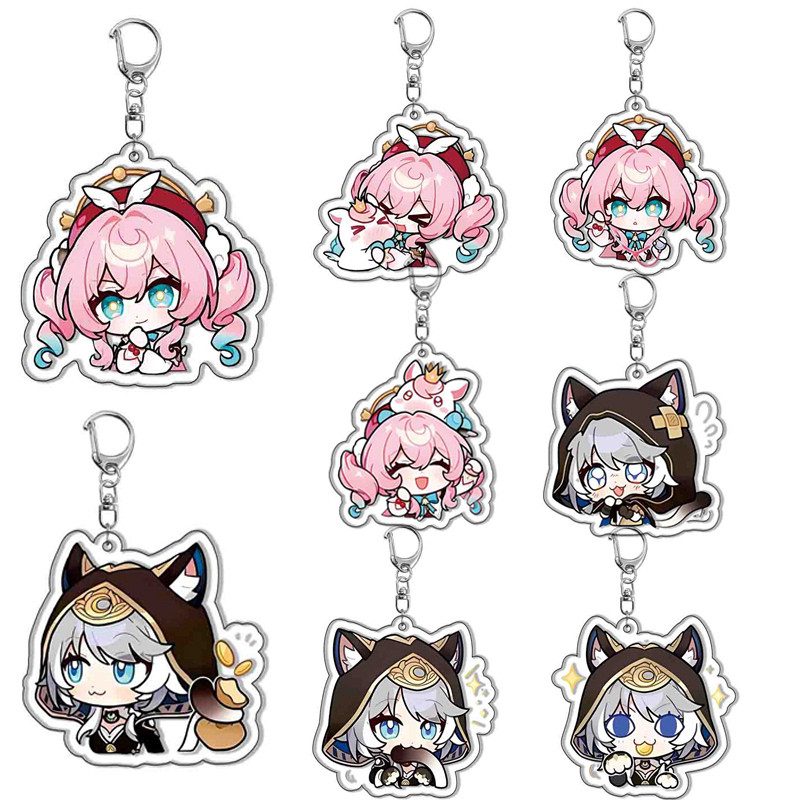 Game Honkai: Star Rail Acrylic Keychains Cosplay Figures Hyacine Cipher Q Version Pendant Bag Hangin