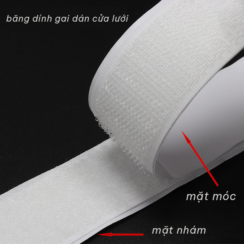 Adhesive hook tape for the back side of curtains and screen doors. Double-sided adhesive tape. Multi