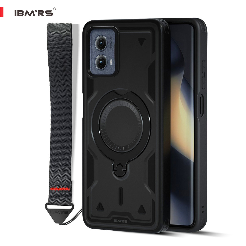 Dành cho Ốp lưng Motorola Edge 2024 [Chống sốc từ tính] có chân đế & dây buộc | Hệ thống IBM RS tươn